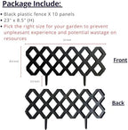 LaLaGreen Garden Edging Border (23x8.5in, 10 Pack) Black Plastic Fence - Image 2