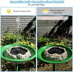 SAC SMARTEN ARTS Solar Fountain for Bird Bath with Solar Panel Resin Granite Rock Solar Water Fountain Pump for Bird Bath Outdoor Hummingbird Birdbath Fish Tank Pond with 5 Nozzles - Image 4