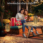 2Pack Owl Solar Outdoor Lanterns Waterproof, Large Decorative Garden Solar Lights for Table, Patio, Yard, Lawn Ornaments, Birthday Mothers' Day Gifts for Mom Dad ( Antique Bronze) - Image 3