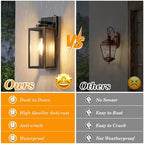 BesLowe Upgraded Dusk to Dawn Outdoor Wall Lights, Bronze, 2-Pack - Image 5