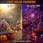 Solar Halloween Lights Outdoor 4Pack,Orange&Purple Firework Lights - Image 7