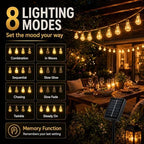 Solar String Lights Outdoor, 18Ft 10 LED Boho Rope Lights with Warm White Bulbs, Solar Powered Patio Lights with 8 Modes, Waterproof, for Garden Porch Decor (20, Warm White, 10m) - Image 4