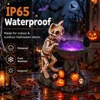 Nacome Solar Skull Cat Statues for Halloween Decor: IP65 Waterproof Resin - Image 5