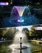 Pond Fountain Aerator with RGB Lights, Floating Pond Fountain Pump with 33FT Power Cord and 3 Nozzles, 792 GPH 45W High-Performance Pump Build in, Suitable for Outdoor Ponds, Garden, Fish Tanks - Image 3