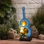 38.2" H Outdoor Water Fountain with LED Lights, Guitar Design Cascading Water Feature for Garden Patio Backyard Porch Yard Decor by Unknown