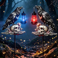 Halloween Decorations Outdoor, Crow Skull with Color Changing Solar Lantern by stadeco