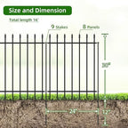 Decorative Metal Garden Fence 30" x 16', Outdoor Fence Border with Stakes - Image 3
