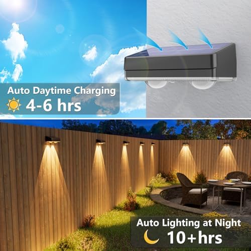 VOLISUN Solar Fence Lights Outdoor 16 Pack, 50Lumen RGB Color Changing - Image 4