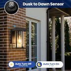 Dusk to Dawn Outdoor Wall Sconce Black 2-Pack Front Porch Wall Light - Image 2