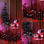 YEGUO 4 Pack Red and White Solar Fairy Lights, Each 33ft 100 LED Christmas Lights Outdoor Waterproof, 8 Modes Sliver Wire Solar String Lights - Image 3