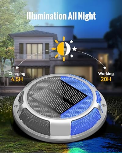 Solar Driveway Lights Dock Lights Waterproof 12 Pack, 2 Colors in 1 - Image 5
