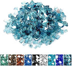 Mr. Fireglass 10 lbs High Luster Fire Glass, 1/2 Inch Reflective Aqua Blue by Mr.+Fireglass