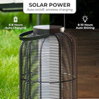 Solar Yard 1-Piece Outdoor Floor Lamp, Solar Water-Resistant Boho Lantern Lights for Outside Hanging Table Lanterns Decoration for Garden, Patio, Porch, Trees, Pathway, Cylinder Black - Image 7