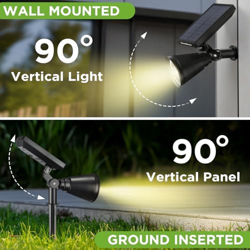 InnoGear 4 Solar Lights Outdoor Spot Garden Yard Landscape Flag, Warm White - Image 6
