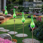 Outdoor Solar Powered Lights, Decorative Garden Stakes with Flame, Outdoor Garden Decor Flame Glass Stakes Solar Lights for Yard - Image 6