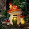 Mushroom House Garden Statue Outdoor, Outdoor Garden Decoration by FHWTY