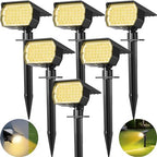 Tadyreal Solar Spot Lights Outdoor 6 Pack, [46 LED/3 Modes] Solar Landscape Spotlights Waterproof, 2-in-1 Auto On/Off Solar Powered Lights for Outside Yard Garden Wall Pathway(Warm White) by TadyrealSolarLights