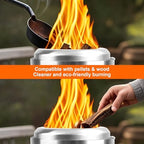 Spinning Flame Tabletop Fire Pit by AmazStove, Low Smoke Stove Outdoor Safe Burning Firepits, Fueled Pellets or Wood, Travel Bag&mat&Forks Included, 10 x 6 Silver - Image 5