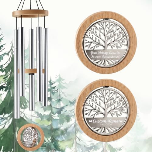 Personalized Memorial Wind Chimes Tree of Life Remembrance Gift by ExtrabilyOfficial