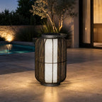 Solar Yard 1-Piece Outdoor Floor Lamp, Solar Water-Resistant Boho Lantern Lights for Outside Hanging Table Lanterns Decoration for Garden, Patio, Porch, Trees, Pathway, Cylinder Black by SolarYard