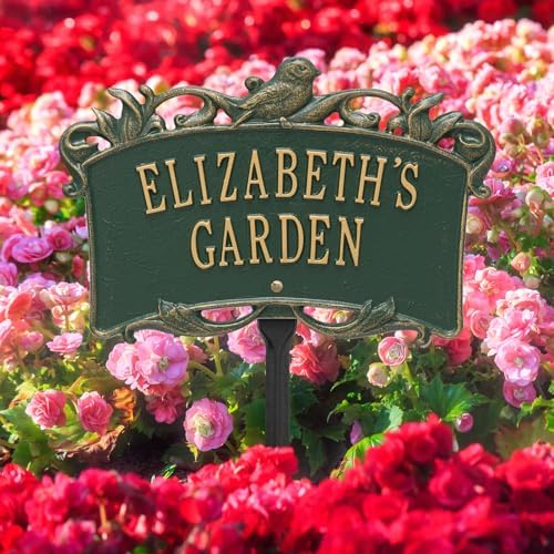 2 Line Personalized Aluminum BIRD Garden Plaque 14.25"W x 9.5" H - Image 6