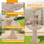 48.4" H Large Water Feature with Pineapple Top, 3 Tier Italian Water Fountain Outdoor with Waterfalls & Pump, Roman Pillar Garden Fountain for Garden, Backyard, Patio and Home Decor - Image 4