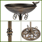 11.4" W*27.6" H Cast Iron Pedestal Bird Bath, Bird Baths for Outdoors - Image 5