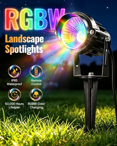 RGBW Spot Lights Outdoor 12W Color Changing Landscape Lighting - Image 2