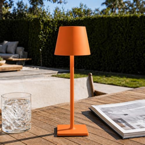 Yogaret Orange Cordless Table Lamp Set of 2-3 Way and Stepless Dimmable - for Restaurant Dining Bedroom Home Bar - Image 2