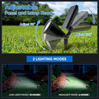 KEV 800 Lumens Solar Spot Lights Outdoor,18 LEDs Solar Flood Lights with 2 Modes &Adjustable &IPX65 Waterproof,Solar Spotlight for Driveway/Backyard/Patio Landscape/Tree/Garage(Cool White, 2 Pack) - Image 4