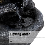 5-Tier Cascading Rock Outdoor Waterfall Fountain, Garden Fountains with LED Lights, Weather-Resistant Resin, Soothing Water Flow, Waterfall Fountain for Patio, Backyard, Indoor/Outdoor Decor Black1 - Image 5