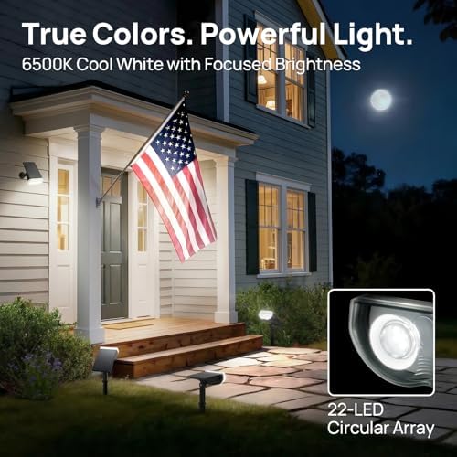 Consciot Solar Spot Lights Outdoor Waterproof, Landscape Solar Spotlights - Image 2