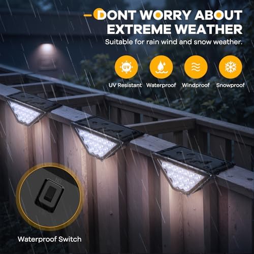 BKBB PPBB Solar Step Lights for Outside, Solar Stair Lights Outdoor Waterproof, Deck Step Lights for Fence, Patio, Yard, Porch, Front Door, Sidewalk, Garden, Patio Decor (6, Cool White) - Image 4