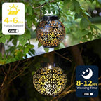 LUZ DEL Gifts 2 Pack Solar Lanterns, Rose Pattern Hanging Garden Lights - Image 6