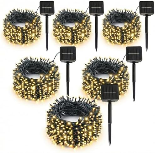 SyouHome Solar String Lights Outdoor, 6 Pack 600 LED Solar Christmas Lights by SyouHome