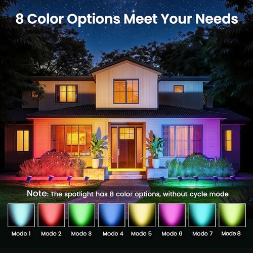 JEJOT Solar Spot Lights Outdoor Waterproof, Solar Spotlights, 8 Pack - Image 2