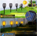2 Pack Solar Light Outdoor (Super Larger Size) 96led Solar torches for outside,Ultra-Bright Solars Light with Flickering Flame,Auto Lighting Dusk to Dawn Landscape Patio Lights for Garden Decor - Image 6