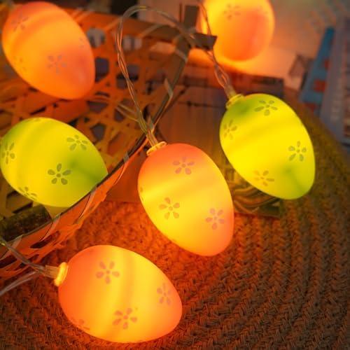 CAKERS Creative Easter Day String Lights|LED Warm White Copper Wire Lights|Hanging Fairy Lights for Bedroom Party Decor,Colorful Eggs,3m(9.8ft)-20LED-USB - Image 4