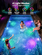 NIORSUN Solar Pool Lights for Above Ground & Inground Pools - IP68 Waterproof 9 RGB Color LED Pool Light with 3.6ft Cord & Remote, Underwater Lights for Pools/Pond Decor - Image 3