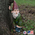 Gnome Statue - 10.3" Tall Polyresin - Willy The Peeing Garden Gnome for Lawn Ornaments, Indoor or Outdoor Decorations - Red and Green Funny Gnomes - Image 3