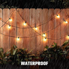 100FT Solar String Lights Ourdoor Waterproof,Patio Lights Solar Powered with Remote,ST38 32 Vintage Edison Bulbs,Solar Lights Outdoor Waterproof, Outside Powered Hanging Lights for Patio - Image 3
