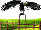 Garden Eagles Stake Ornament Art Bird Flapping Windmill Outdoor Metal Stake Rocking Balancing Flying Wind Spinner Yard Vintage Sculptures,Black,116 * 41cm by Unknown