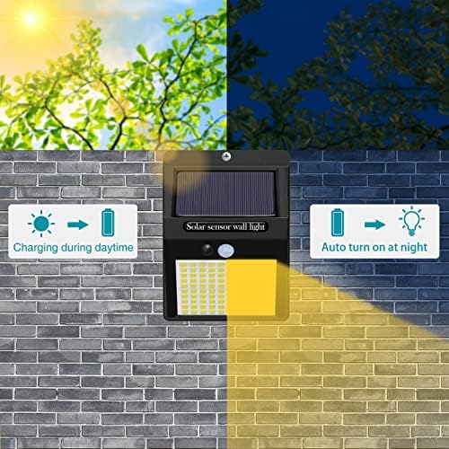 10 Pack Solar Motion Lights - 3 Modes/100LED Outdoor Security Lights - Wireless, IP65 Waterproof - Warm White for Front Door, Backyard, Garage, Deck - Image 5