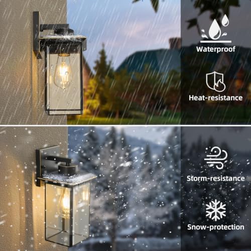 Oil Rubbed Bronze Brass Outdoor Wall Sconces, Rustproof Exterior Porch Lights - Image 3
