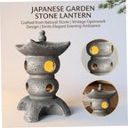 Pagoda Garden Statue - Grey Resin Pagoda Statue with Zen Ambiance, Water-Resistant Outdoor Decor for Patio, Yard, Landscape Garden, Lantern - Image 4