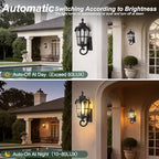 Dawn to Dusk Sensor Outdoor Wall Light Fixtures Waterproof Porch Lights Anti-Rust Matte Black Sconce Lights Outdoor Wall Lantern for Patio Front Door Garage House -2 Pack - Image 2