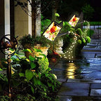 Garden Solar Lights Outdoor, Metal Watering Can Garden Stake Lights Cardinal Bird Decor Glass Art for Walkway, Pathway, Yard, Lawn - Image 6