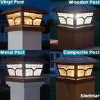SIEDiNLAR Solar Post Cap Lights Outdoor 2 Modes, 6 Pack, Brown, Warm/White - Image 4