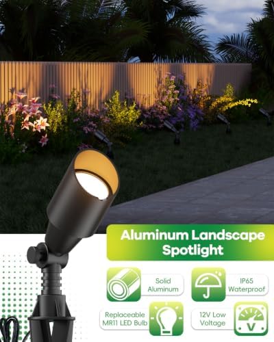 Low Voltage Landscape Spotlights, 3W MR11 LED Bulb 12V 2-Pack - Image 2