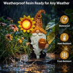 Lyeasw Solar Garden Gnomes Gifts - Garden Gnome Decor Outdoor - 8.3 Inch Honey Pot Funny Figurines for Birthday Anniversary Gardening, Unique Sunflower Decorations for Mom & Grandma Yard Patio - Image 4